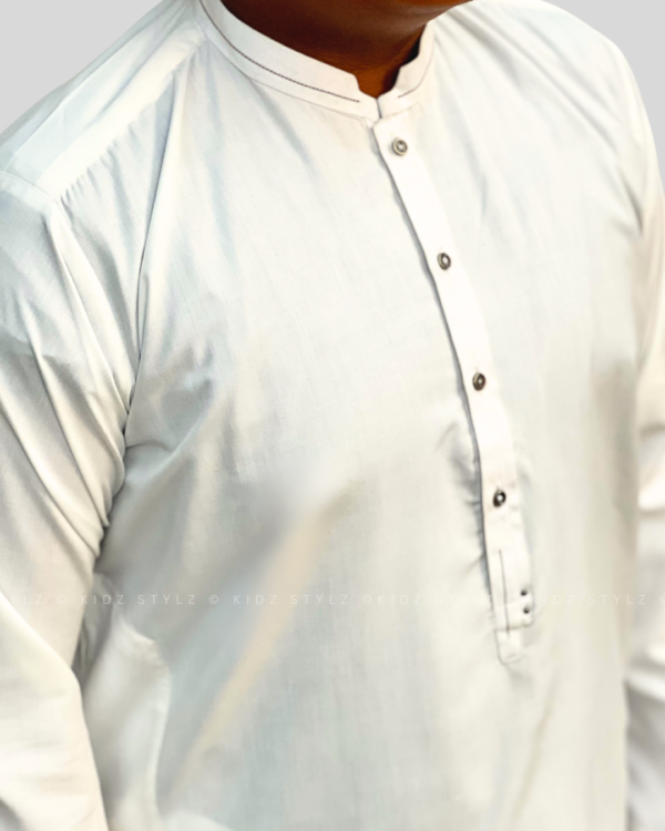 Boys White Styling Kurta,Trouser (Viscose) - Image 4
