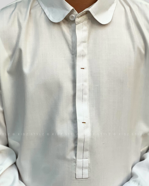 Boys White Styling Kurta,Trouser (Viscose) - Image 5