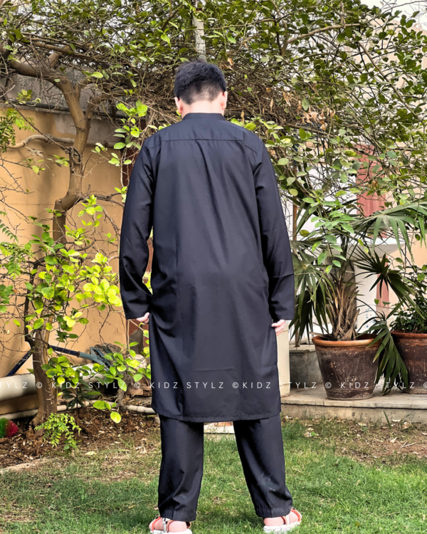 Boys Black Styling Kurta,Trouser (Viscose) - Image 3
