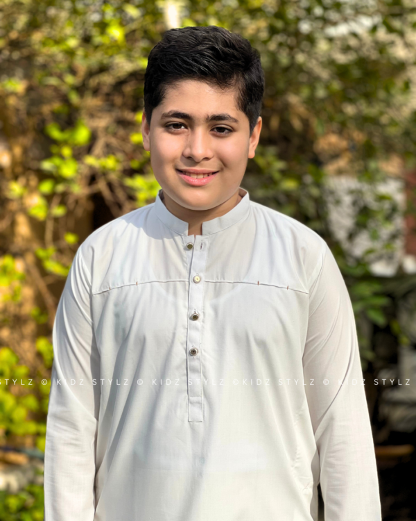 Boys White Styling Kurta,Trouser (Viscose) - Image 5