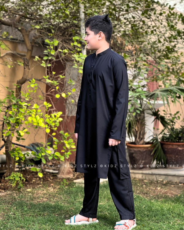 Boys Black Styling Kurta,Trouser (Viscose) - Image 4