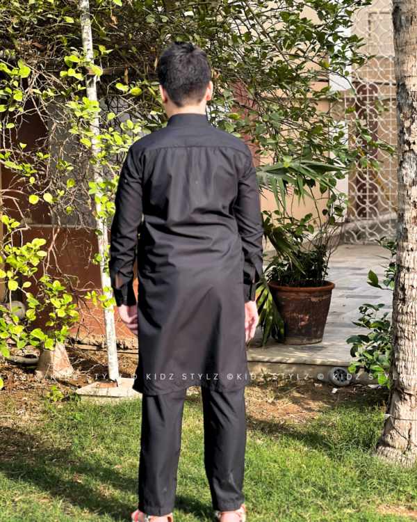Boys Black Styling Kurta,Trouser (Viscose) - Image 4