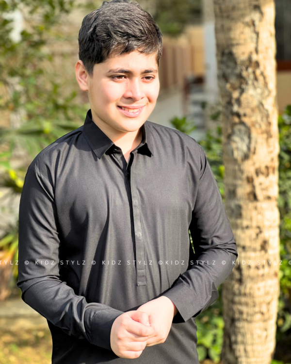 Boys Black Styling Kurta,Trouser (Viscose) - Image 5