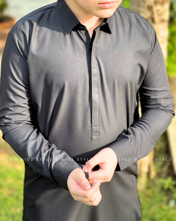 Boys Black Styling Kurta,Trouser (Viscose) - Image 6
