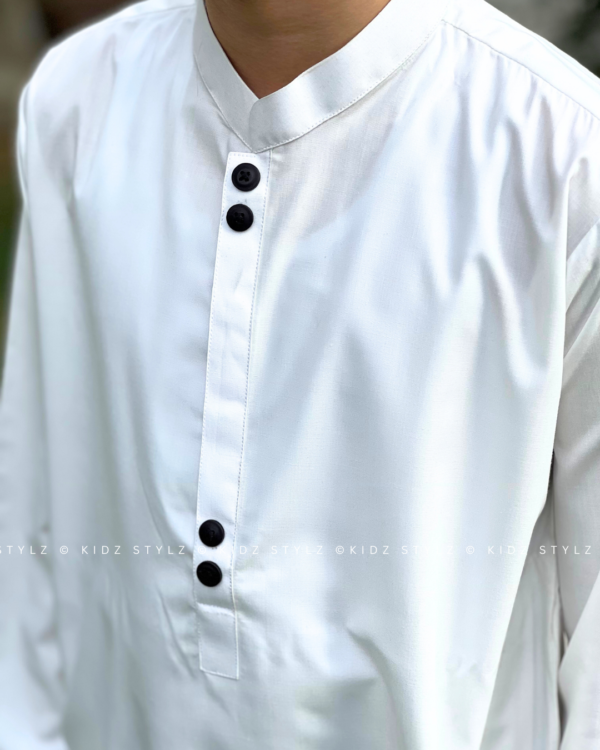 Boys White Styling Kurta,Trouser (Viscose) - Image 4